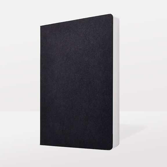 Schwarzes, elegantes Notizbuch mit feiner Textur