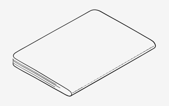 Line drawing of a flat notebook