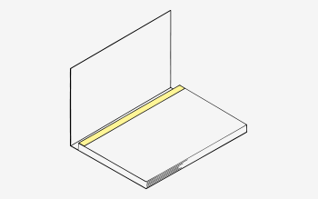 Line drawing of a Swiss brochure with yellow bookmark