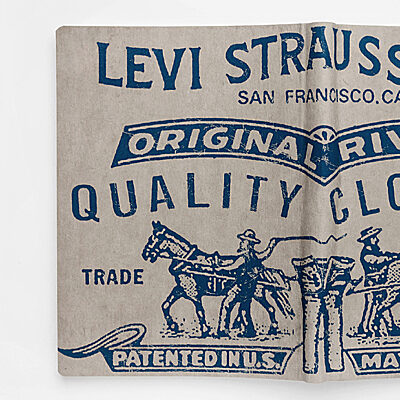 Vintage Notizbuch mit Levi Strauss & Co. Logo im Cowboy-Motiv und Schriftzug 'Original Quality Clothing'