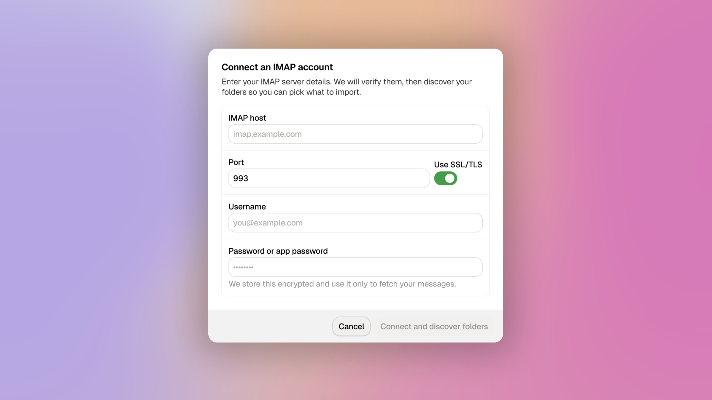 IMAP import