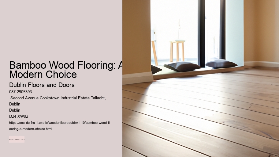 Bamboo Wood Flooring: A Modern Choice